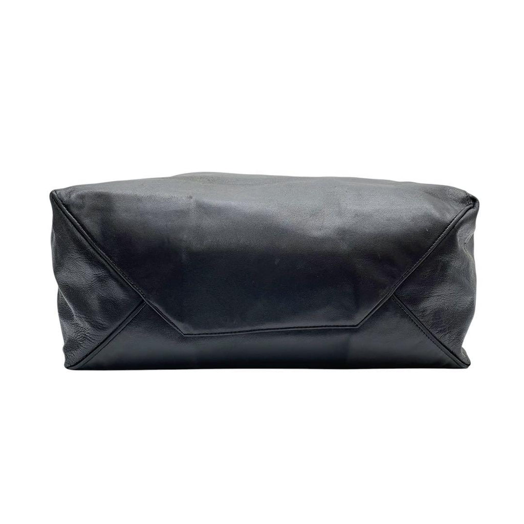 Celine Leather Horizontal Cabas Shoulder Tote Black — view 4