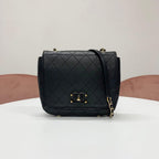 Chanel Quilted Turnlock CC Logo Lambskin Shoulder Bag