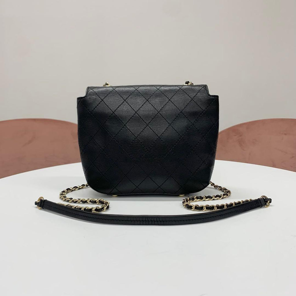 Chanel Quilted Turnlock CC Logo Lambskin Shoulder Bag — view 3