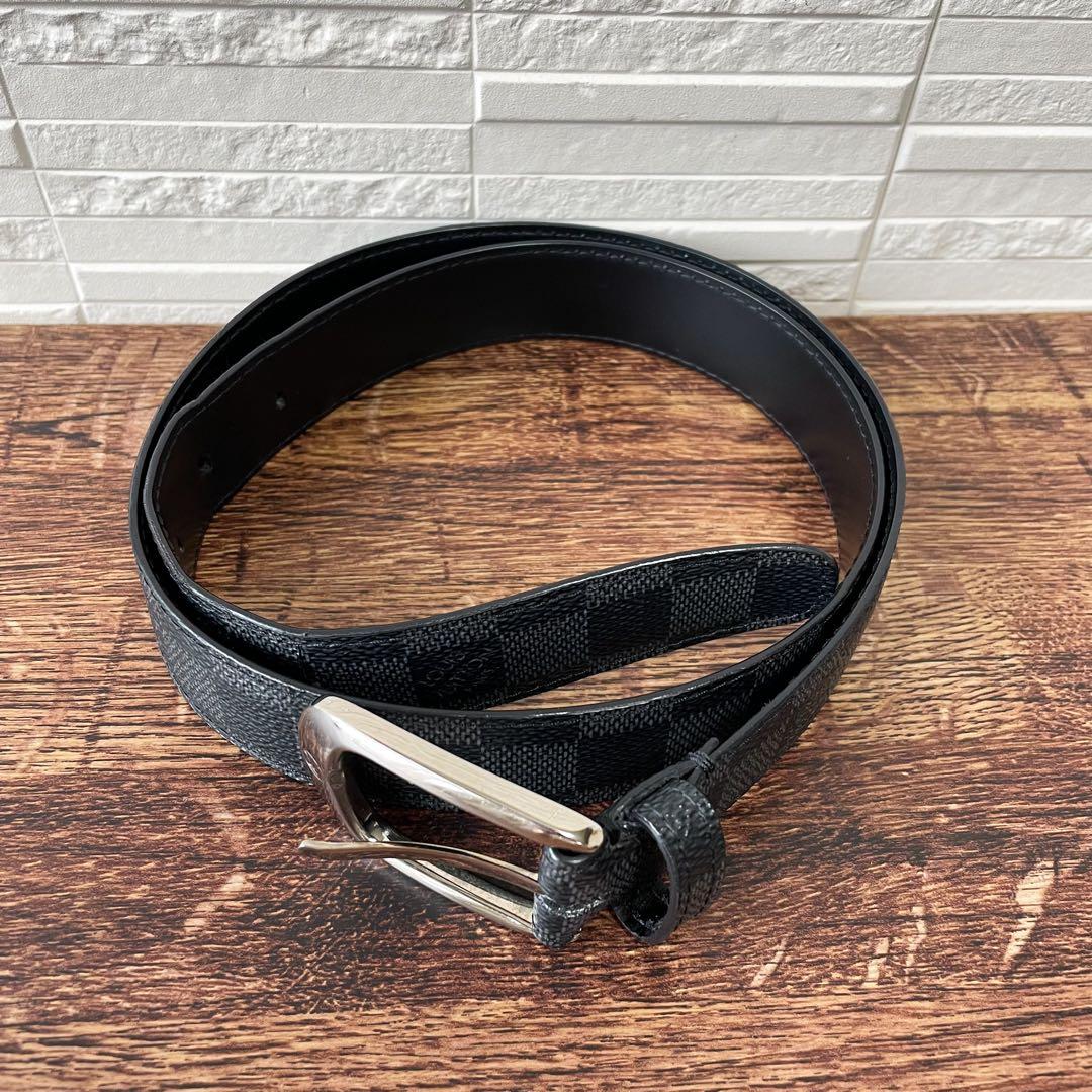 Louis Vuitton Damier Graphite Belt Ceinture Silver — view 3