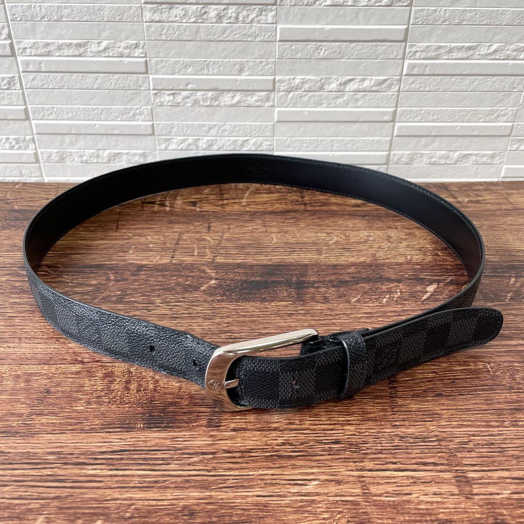 Louis Vuitton Damier Graphite Belt Ceinture Silver — view 5