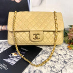 Chanel Vintage Turnlock Quilted Beige Shoulder — view 2