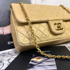 Chanel Vintage Turnlock Quilted Beige Shoulder — view 4