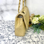 Chanel Vintage Turnlock Quilted Beige Shoulder — view 7