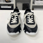 Hermes Bouncing Fabric Leather Sneakers Black Beige — view 4