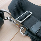 Prada Nylon Leather Double Pocket Shoulder Bag Black — view 8