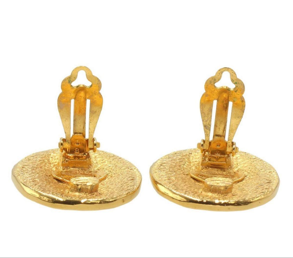 Chanel Logo Round Earrings