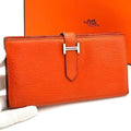Hermes Wallet Chevre Misor Leather Orange Bearn Souffle