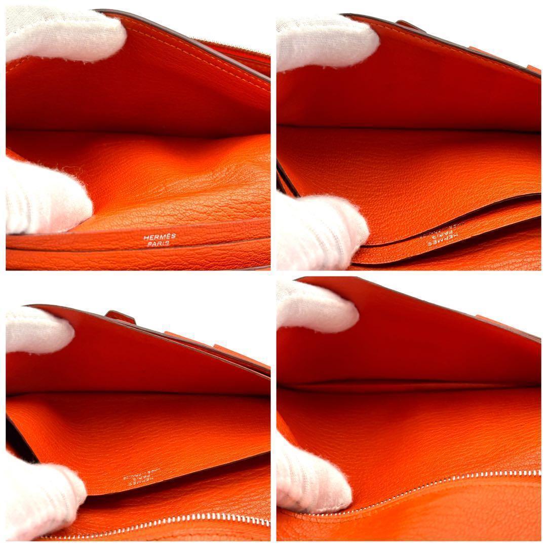 Hermes Wallet Chevre Misor Leather Orange Bearn Souffle — view 5