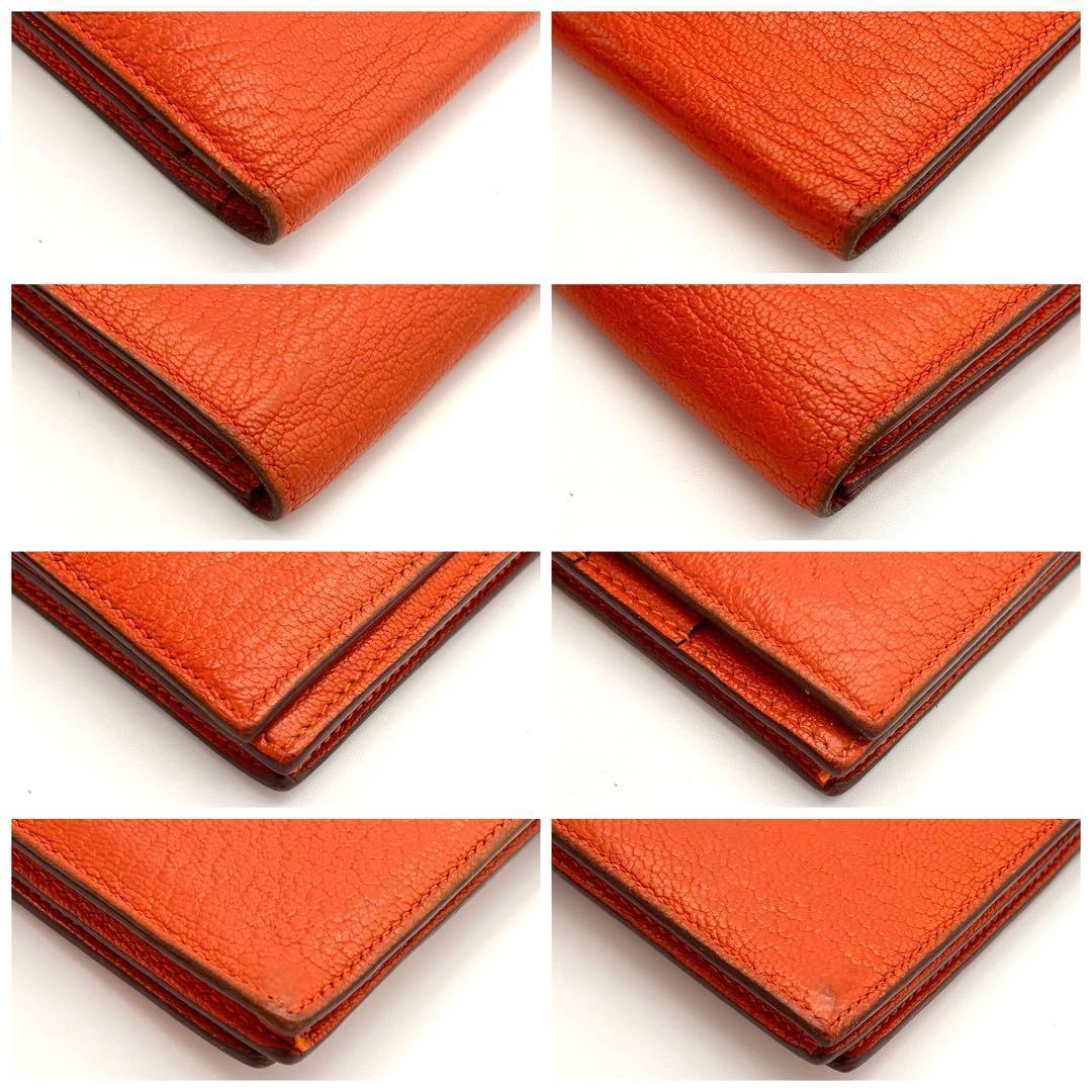 Hermes Wallet Chevre Misor Leather Orange Bearn Souffle — view 7