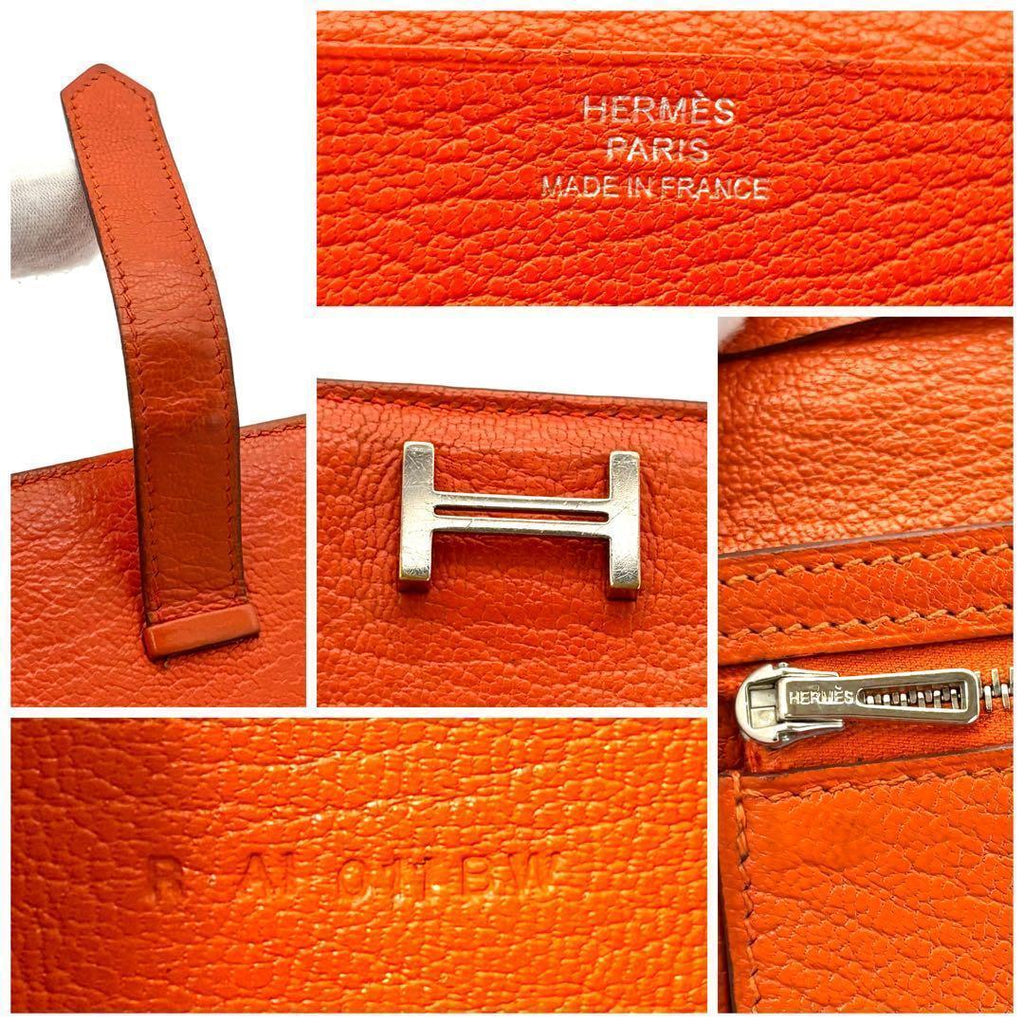 Hermes Wallet Chevre Misor Leather Orange Bearn Souffle — view 8
