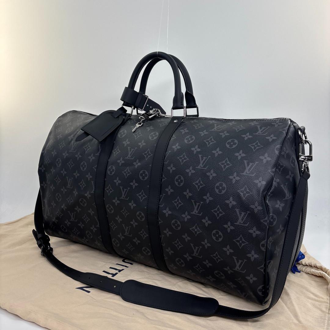 Louis Vuitton Monogram Eclipse Keepall 55 Boston Bag — view 2