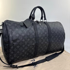 Louis Vuitton Monogram Eclipse Keepall 55 Boston Bag — view 3