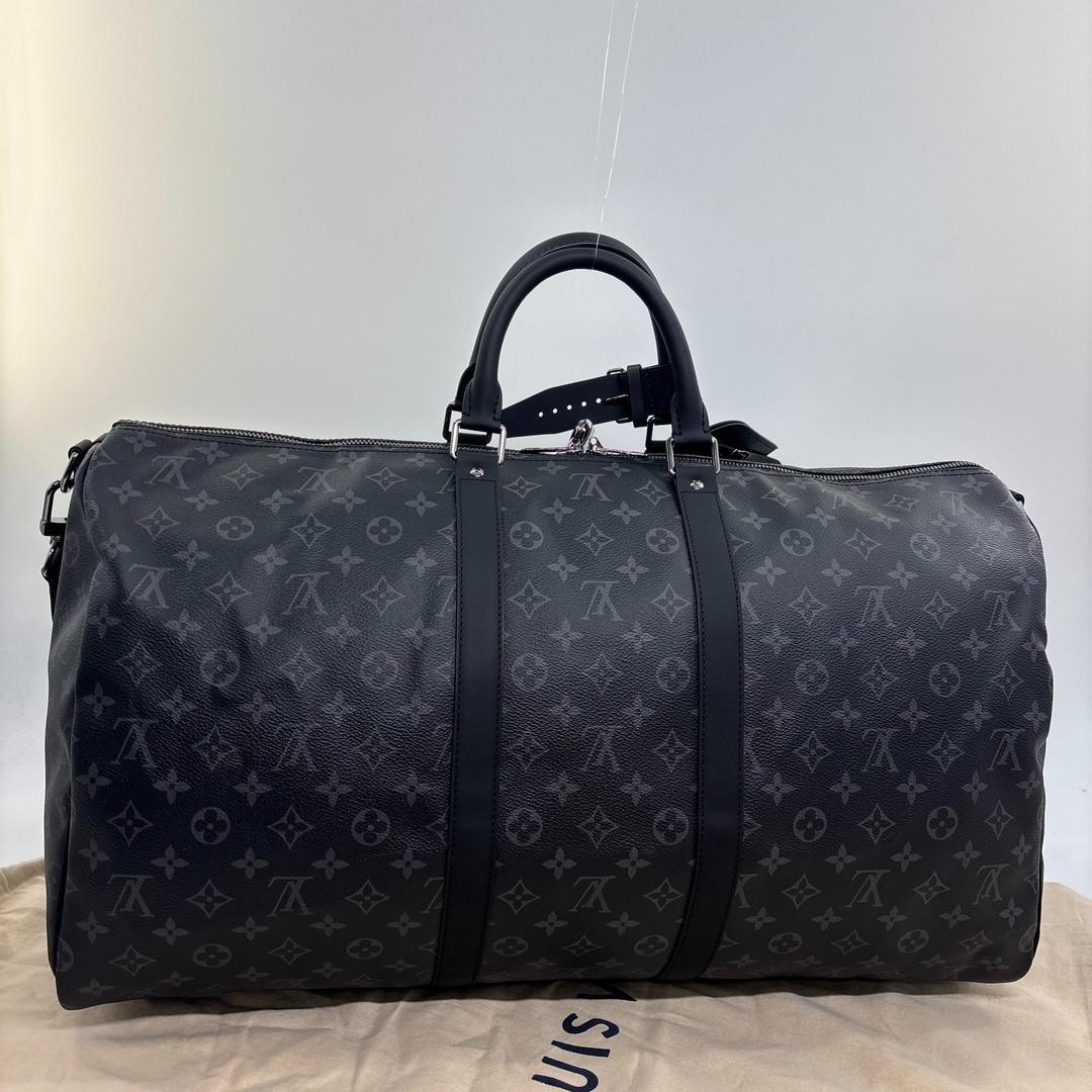 Louis Vuitton Monogram Eclipse Keepall 55 Boston Bag — view 5