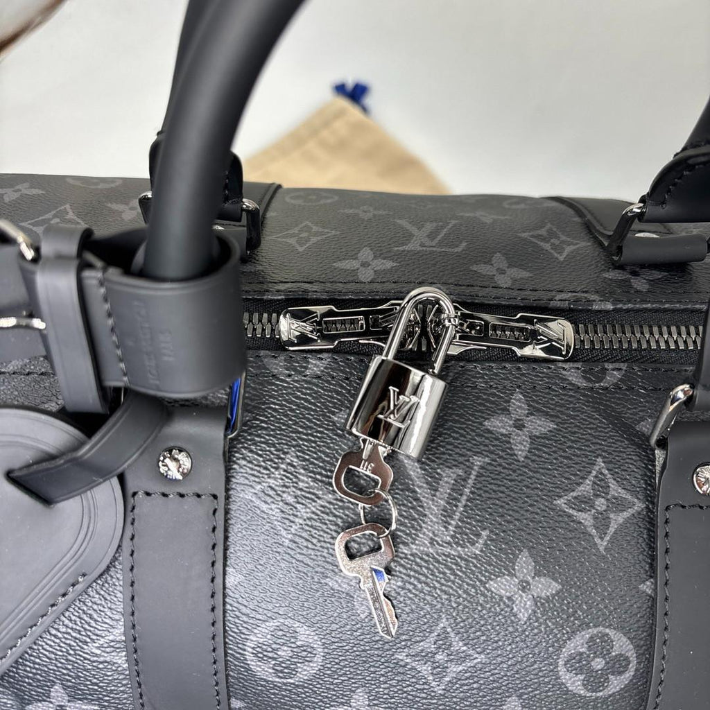 Louis Vuitton Monogram Eclipse Keepall 55 Boston Bag — view 7