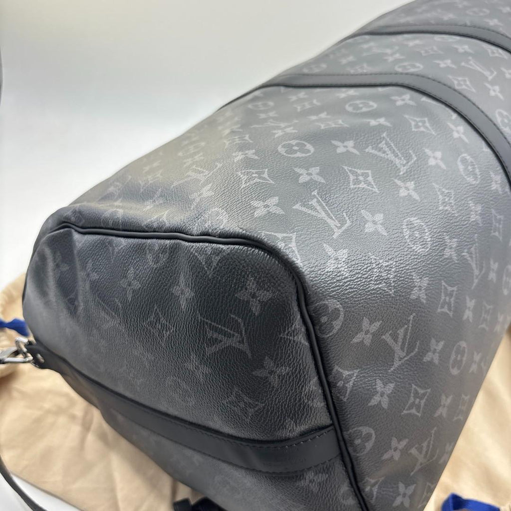 Louis Vuitton Monogram Eclipse Keepall 55 Boston Bag — view 8