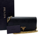 Prada Saffiano Leather Chain Shoulder Bag Pochette