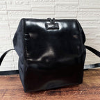 Celine Nylon Leather Shoulder Bag Gold Black — view 2