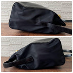 Celine Nylon Leather Shoulder Bag Gold Black — view 4