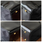 Celine Nylon Leather Shoulder Bag Gold Black — view 6