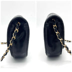 Chanel Chain Shoulder Lambskin Black CC Logo Half Moon — view 6