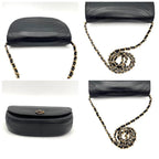 Chanel Chain Shoulder Lambskin Black CC Logo Half Moon — view 7