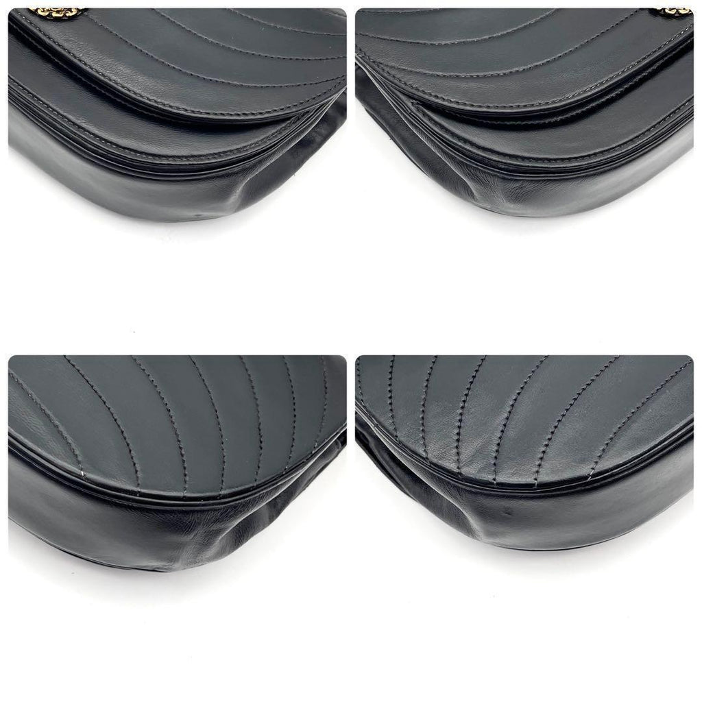 Chanel Chain Shoulder Lambskin Black CC Logo Half Moon — view 8