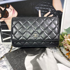 Chanel Chain Wallet Black Quilted Shoulder Bag — view 2