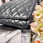 Chanel Chain Wallet Black Quilted Shoulder Bag — view 5