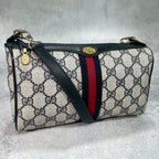 Gucci GG Sherry Line Shoulder Bag Navy Logo