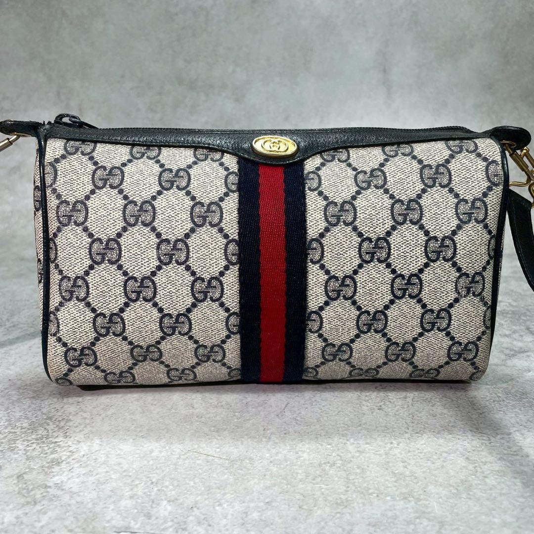 Gucci GG Sherry Line Shoulder Bag Navy Logo — view 2
