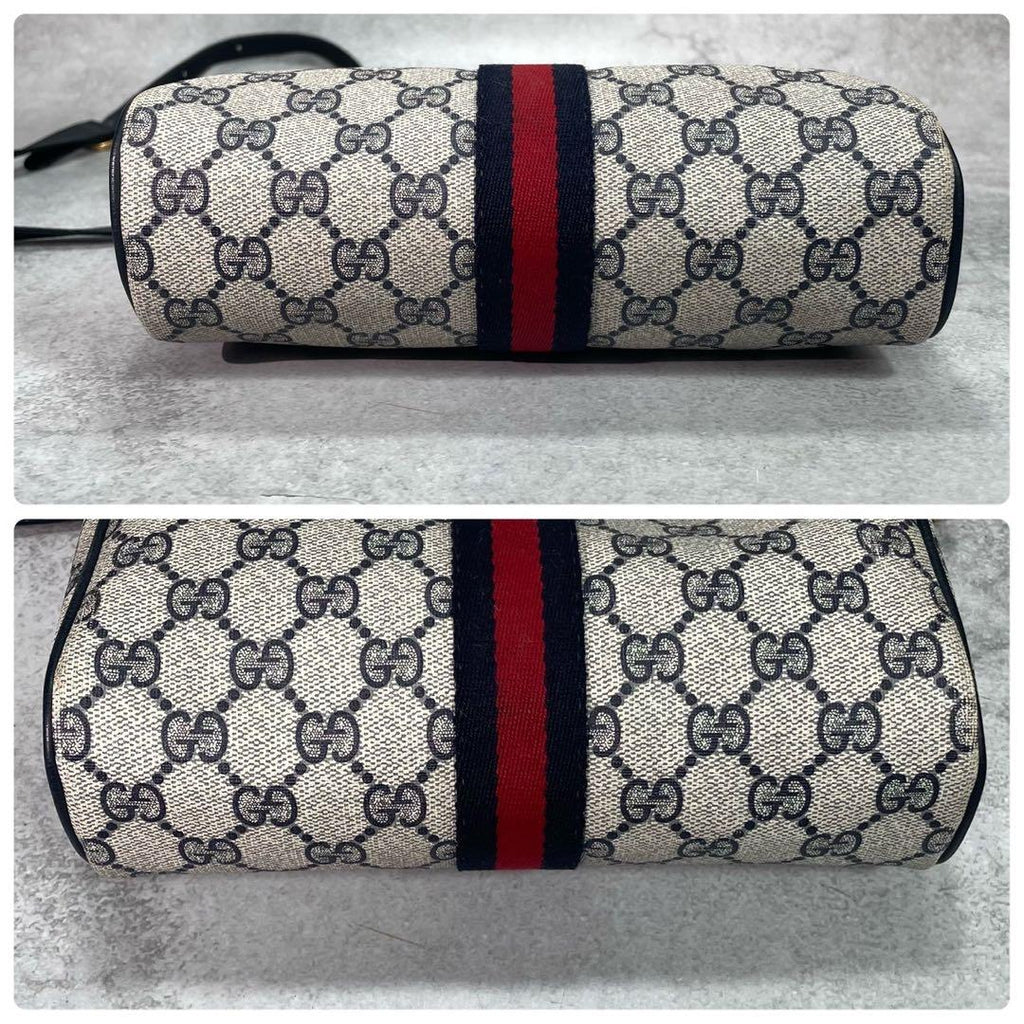 Gucci GG Sherry Line Shoulder Bag Navy Logo — view 7