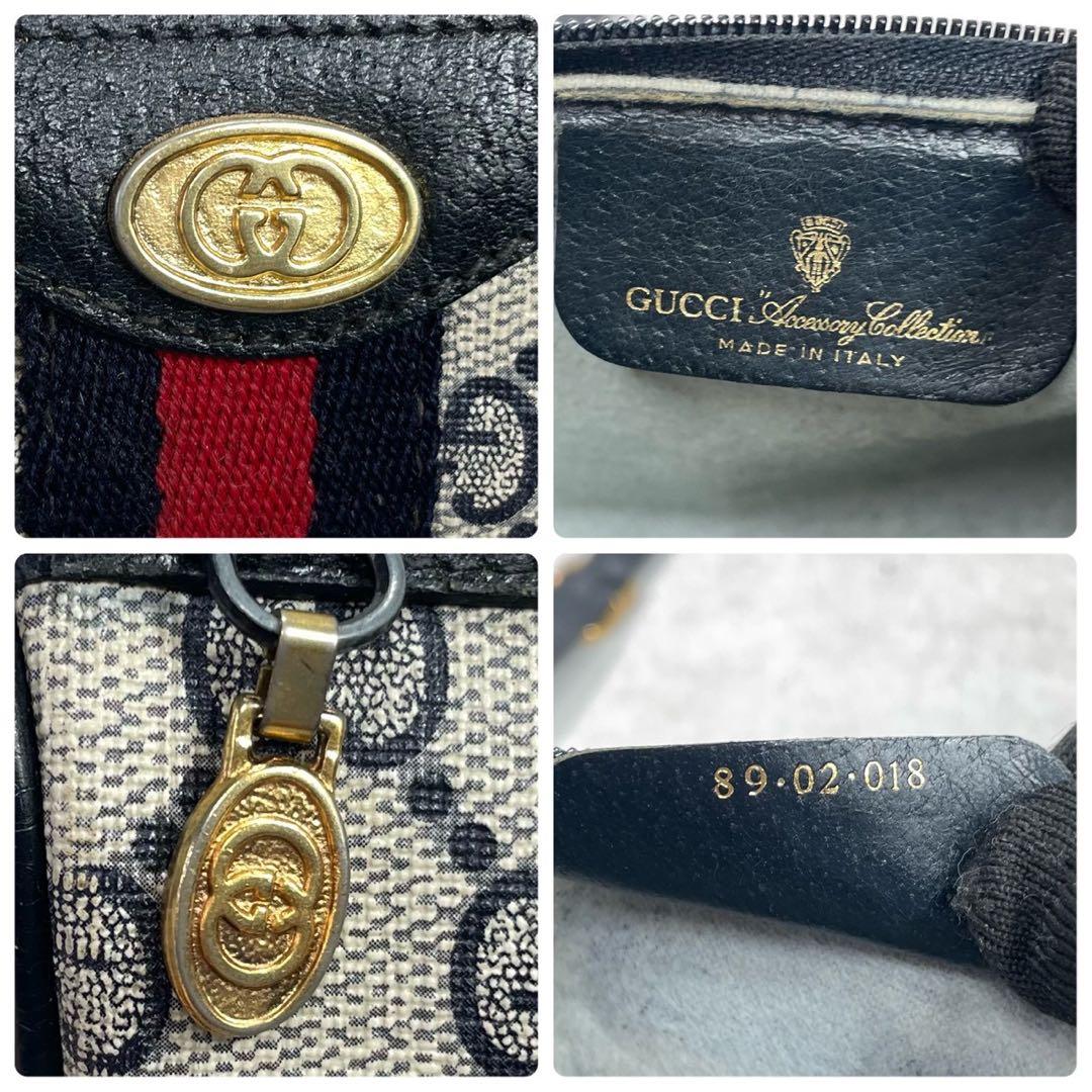 Gucci GG Sherry Line Shoulder Bag Navy Logo — view 9