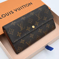 Louis Vuitton Monogram Portefeuille Sarah Wallet Brown