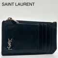 Saint Laurent Cassandra Fragment Case Black Leather Coin