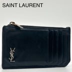 Saint Laurent Cassandra Fragment Case Black Leather Coin