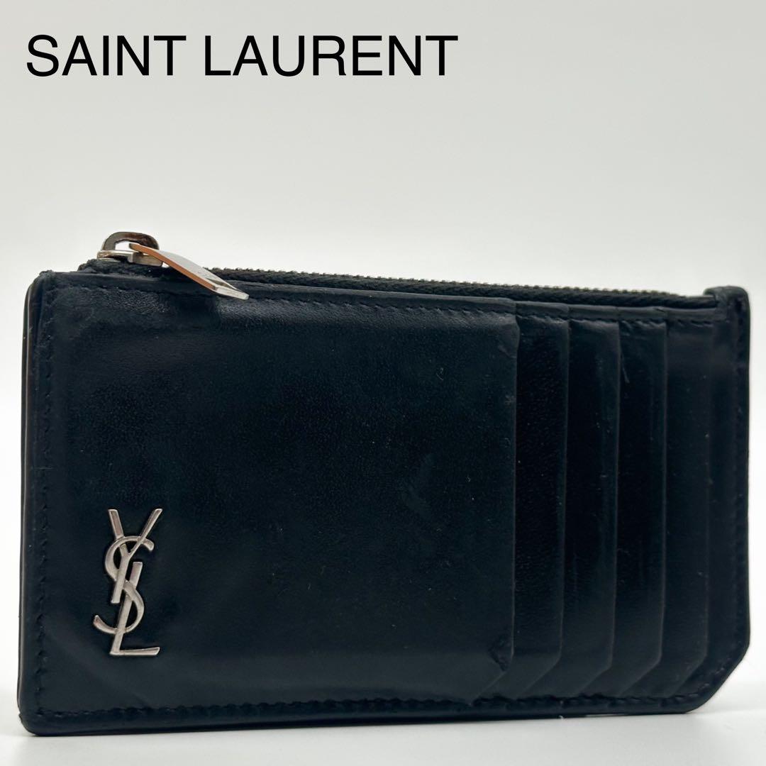 Saint Laurent Cassandra Fragment Case Black Leather Coin