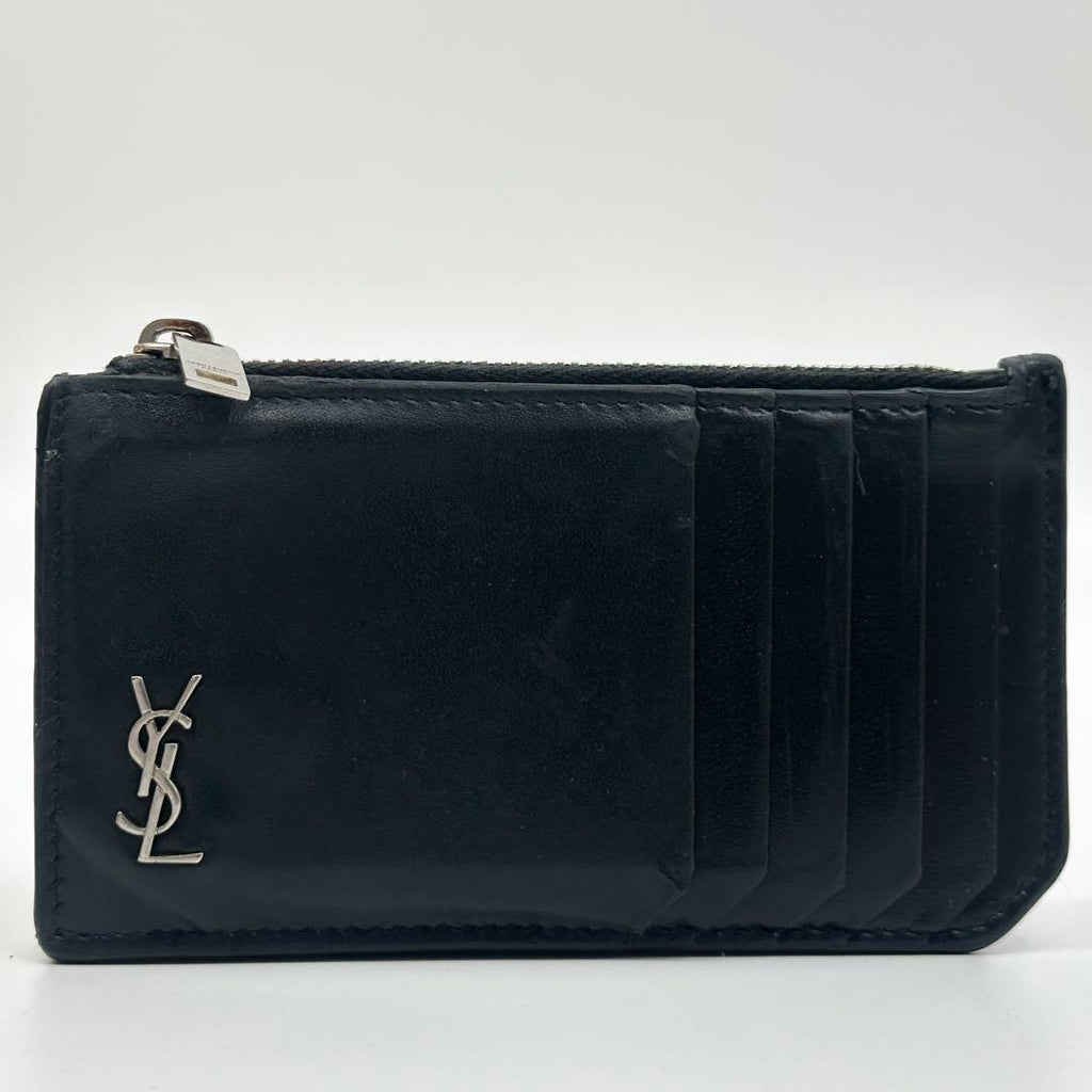 Saint Laurent Cassandra Fragment Case Black Leather Coin — view 2