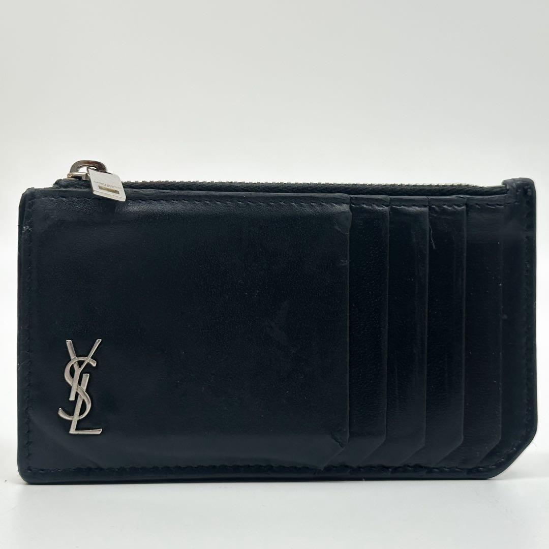 Saint Laurent Cassandra Fragment Case Black Leather Coin — view 2