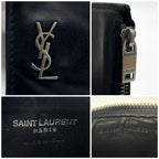 Saint Laurent Cassandra Fragment Case Black Leather Coin — view 7
