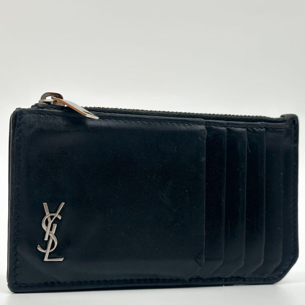 Saint Laurent Cassandra Fragment Case Black Leather Coin — view 8