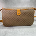 Gucci GG Shoulder Bag Brown Beige Leather Logo — view 3