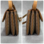 Gucci GG Shoulder Bag Brown Beige Leather Logo — view 7