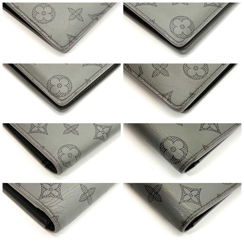 Louis Vuitton Wallet Portefeuille Brazza Monogram Shadow Gray — view 8