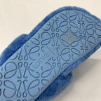 Loewe Shearling Thong Flat Sandals Blue — view 8