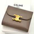 Celine Wallet Small Flap Triomphe Gray