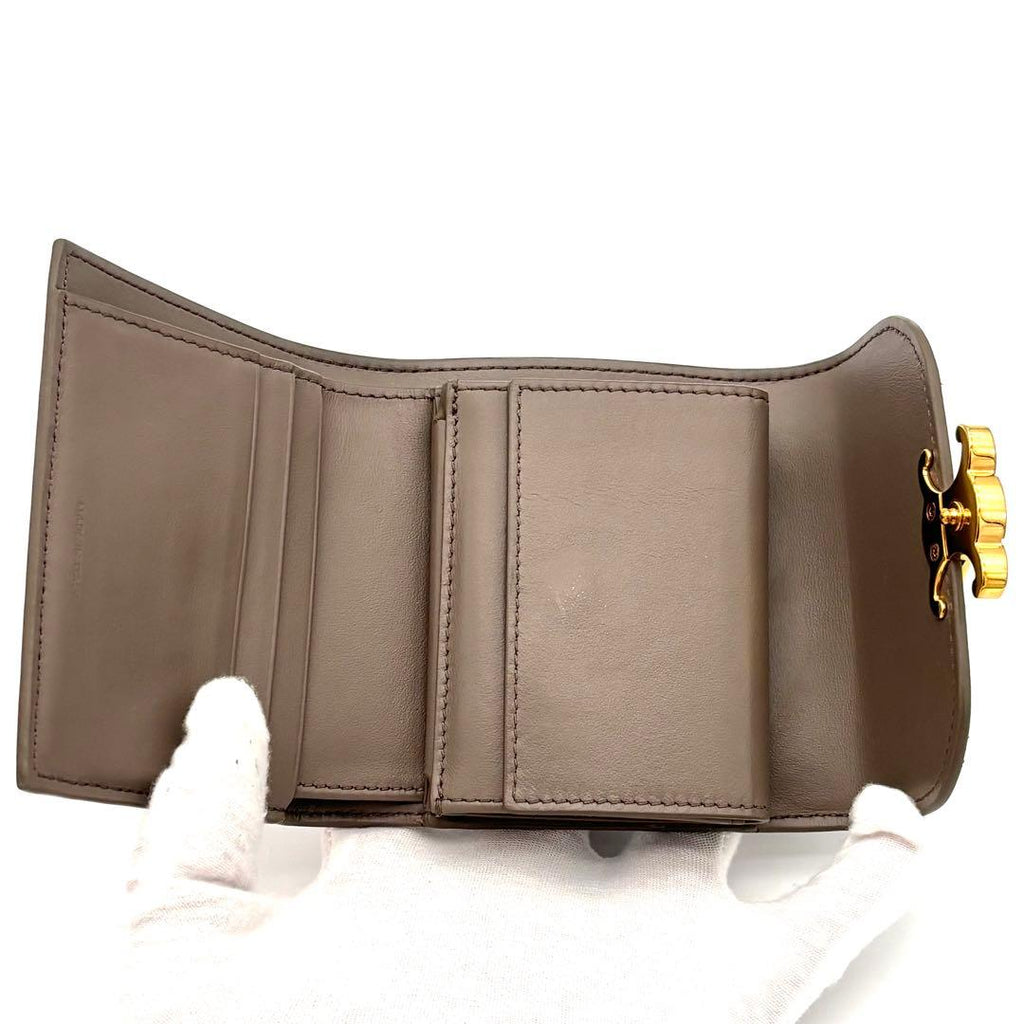 Celine Wallet Small Flap Triomphe Gray — view 3