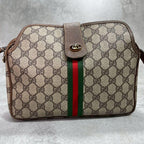 Gucci GG Sherry Line Shoulder Bag Brown Leather — view 2