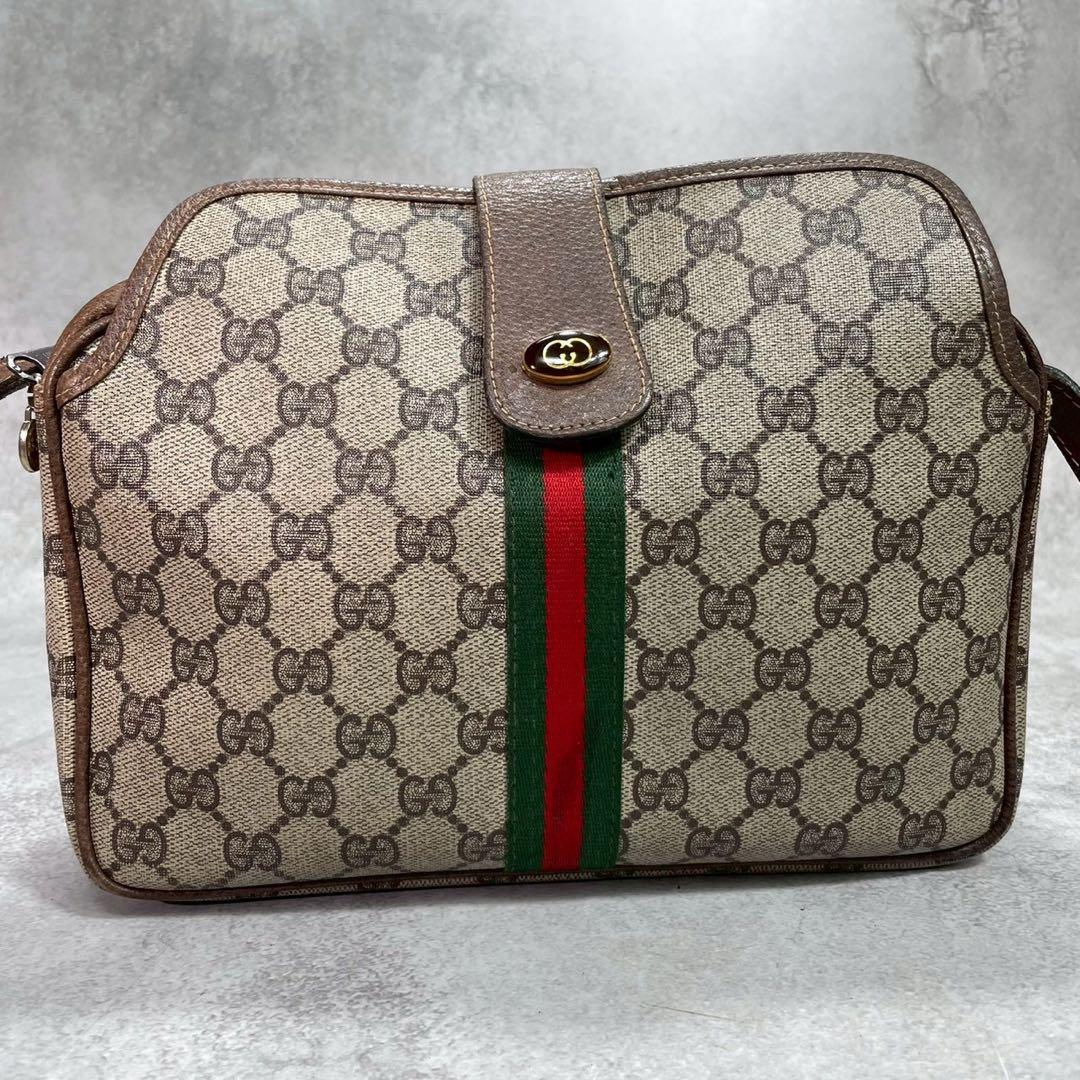 Gucci GG Sherry Line Shoulder Bag Brown Leather — view 2