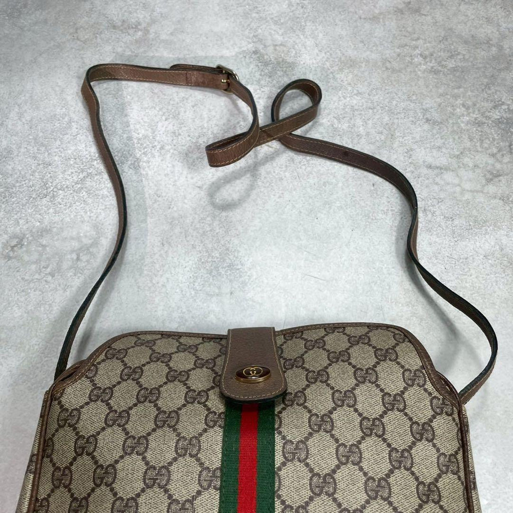 Gucci GG Sherry Line Shoulder Bag Brown Leather — view 4